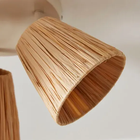 3-Light Adjustable Spotlight - Natural, Raffia