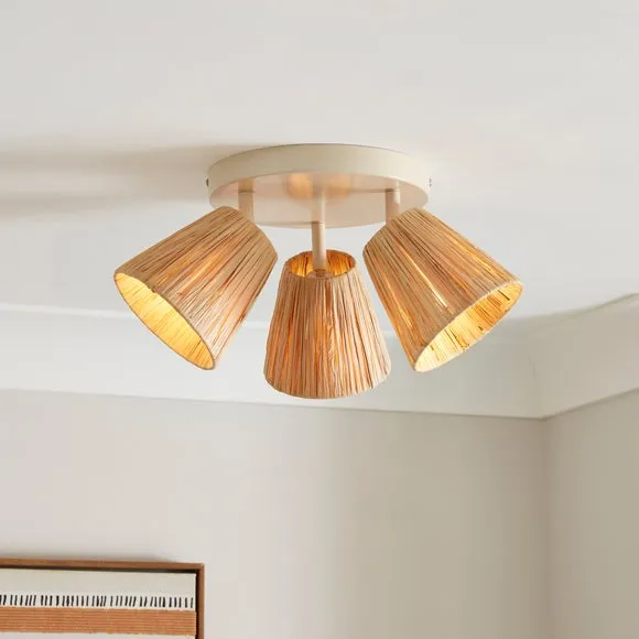3-Light Adjustable Spotlight - Natural, Raffia image