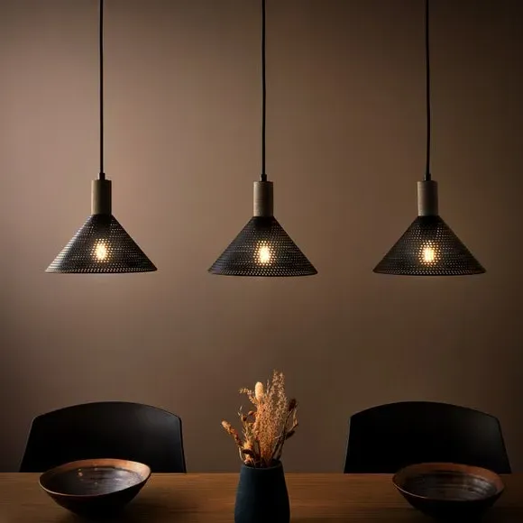 3-Light Ceiling Light Adjustable - Black, Metal