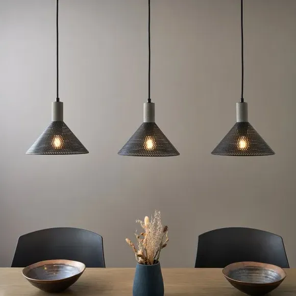 3-Light Ceiling Light Adjustable - Black, Metal image