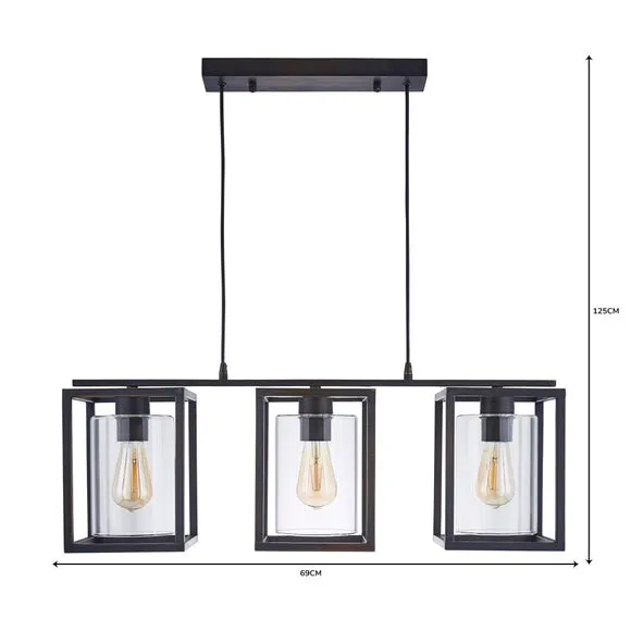 3-Light Ceiling Light Adjustable - Bronze, Metal