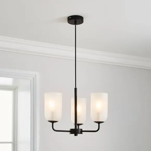 3-Light Ceiling Light - Black, Chrome image