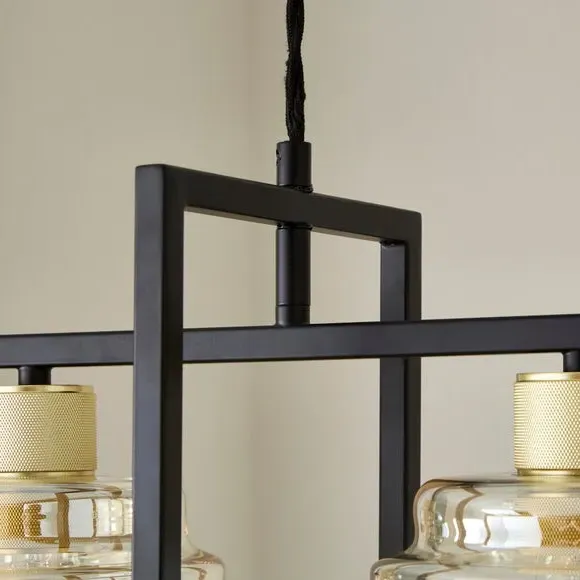 3-Light Ceiling Light Industrial Style - Black