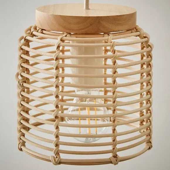 3-Light Ceiling Light - Natural, Rattan