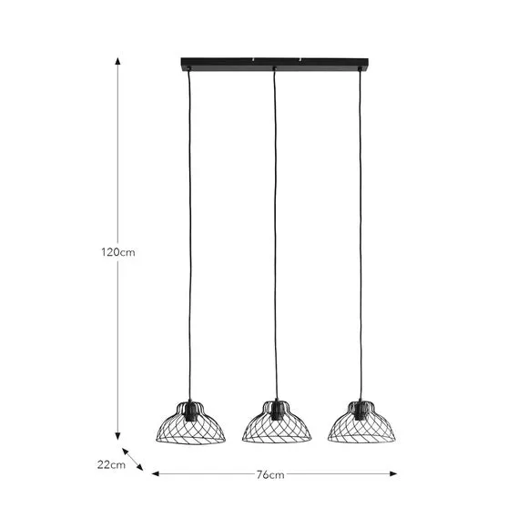 3-Light Ceiling Light with Adjustable Flexes - Black