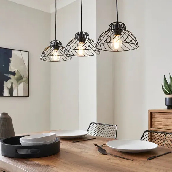 3-Light Ceiling Light with Adjustable Flexes - Black image