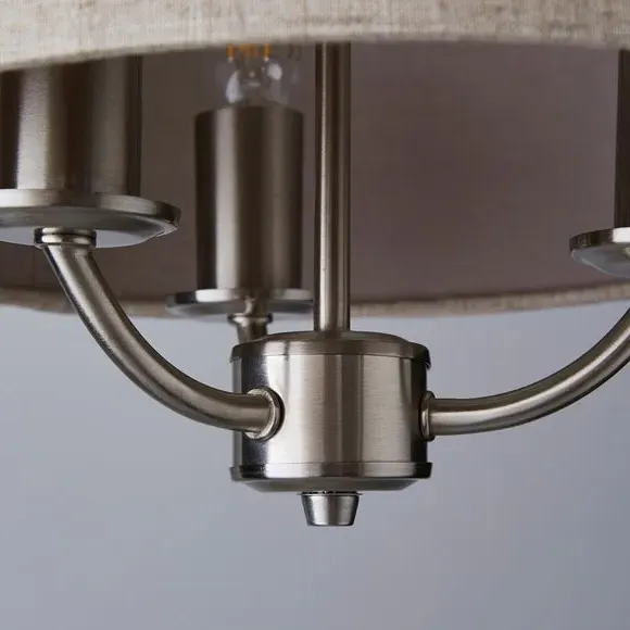 3-Light Ceiling Light with Chain - Natural, Metal