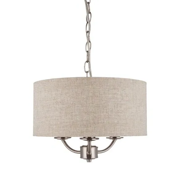 3-Light Ceiling Light with Chain - Natural, Metal