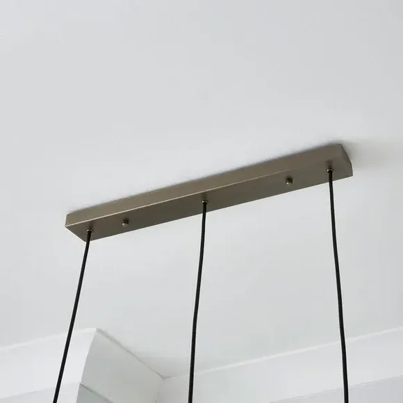 3-Light Ceiling Light with Glass Shades - Pewter