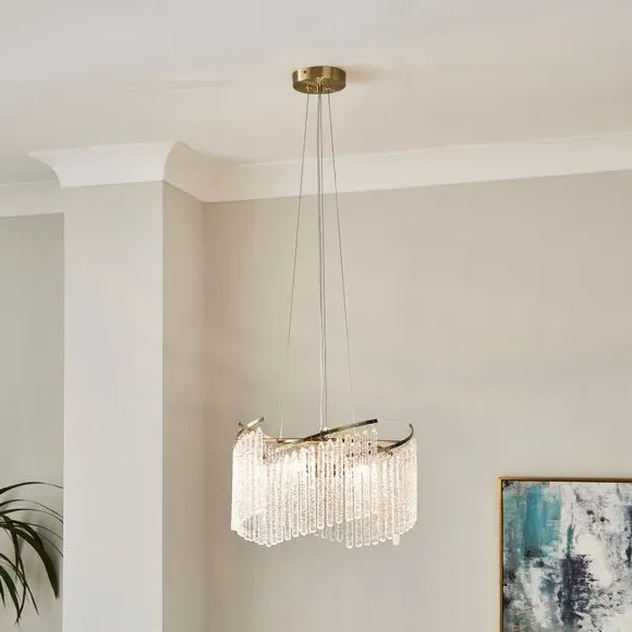 3-Light Ceiling Light with Spiral Frame - Clear image