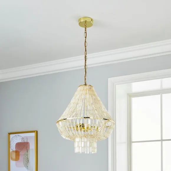 3-Light Chandelier with Adjustable Drop - Gold