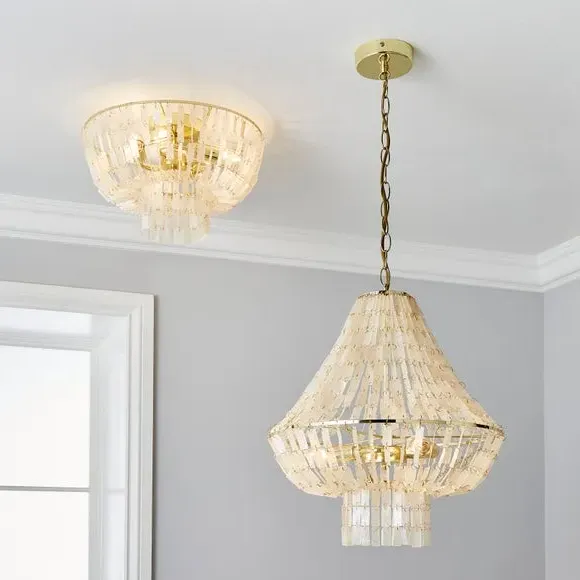 3-Light Chandelier with Adjustable Drop - Gold