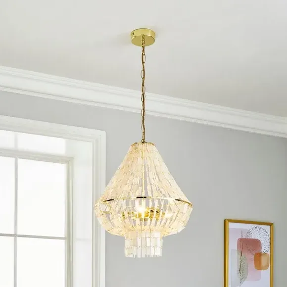 3-Light Chandelier with Adjustable Drop - Gold image