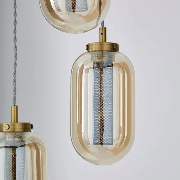 3-Light Cluster Ceiling Light - Antique Brass