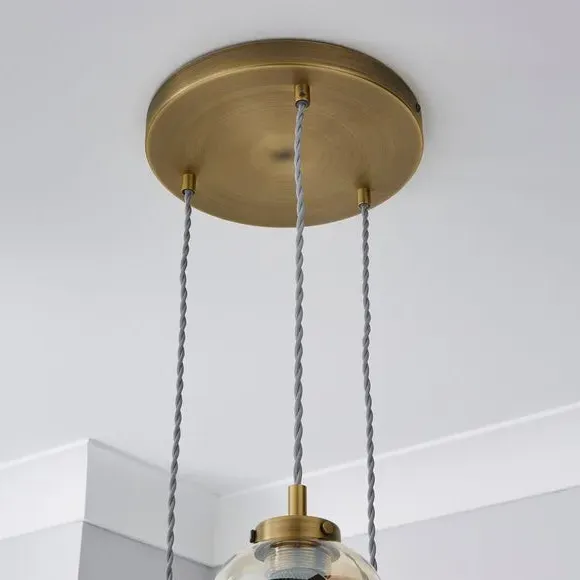 3-Light Cluster Ceiling Light - Antique Brass