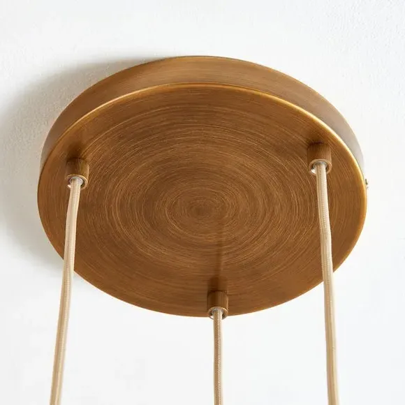 3-Light Cluster Ceiling Light - Antique Brass, Metal