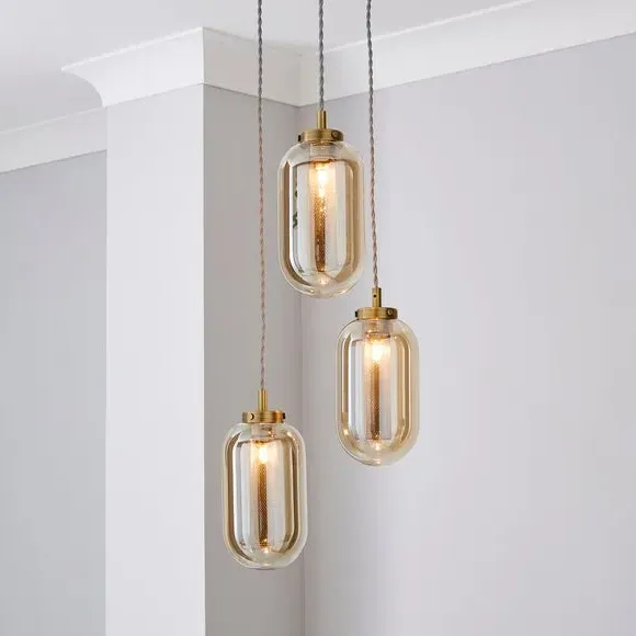 3-Light Cluster Ceiling Light - Antique Brass image