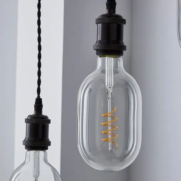 3-Light Cluster Ceiling Light - Black