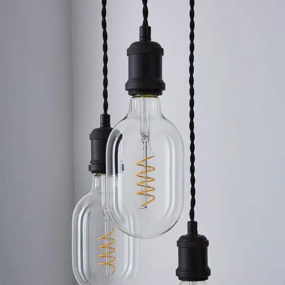 3-Light Cluster Ceiling Light - Black