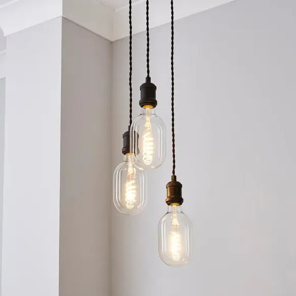 3-Light Cluster Ceiling Light - Black image