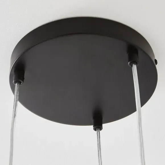 3-Light Cluster Ceiling Light - Black, Glass