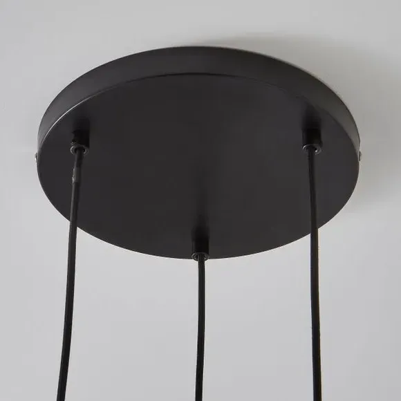 3-Light Cluster Ceiling Light - Black, Metal