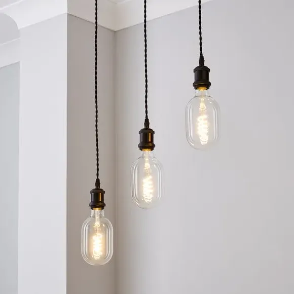 3-Light Cluster Ceiling Light - Black image