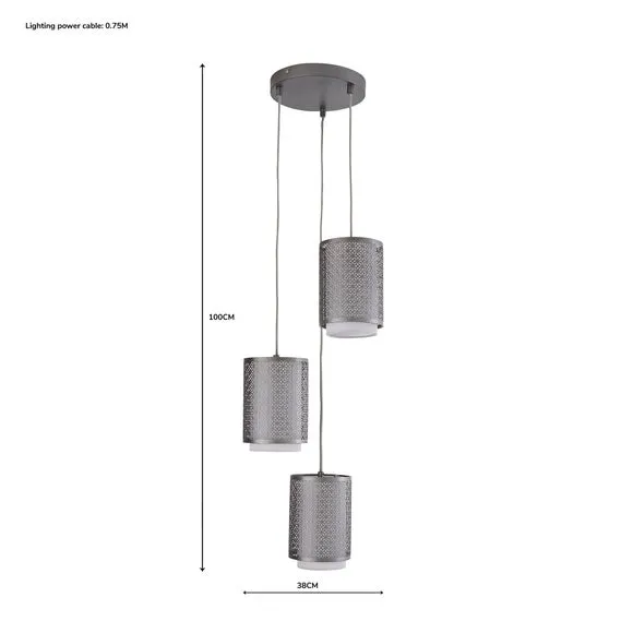 3-Light Cluster Ceiling Light - Champagne