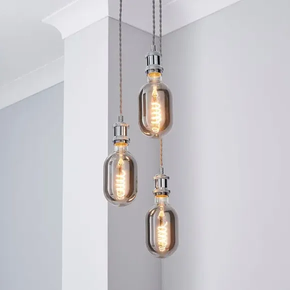 3-Light Cluster Ceiling Light - Chrome
