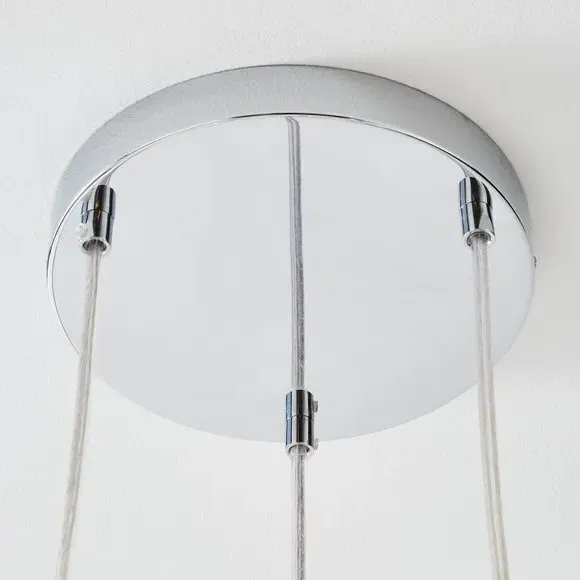 3-Light Cluster Ceiling Light - Chrome, Glass