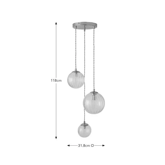 3-Light Cluster Ceiling Light - Clear, Glass