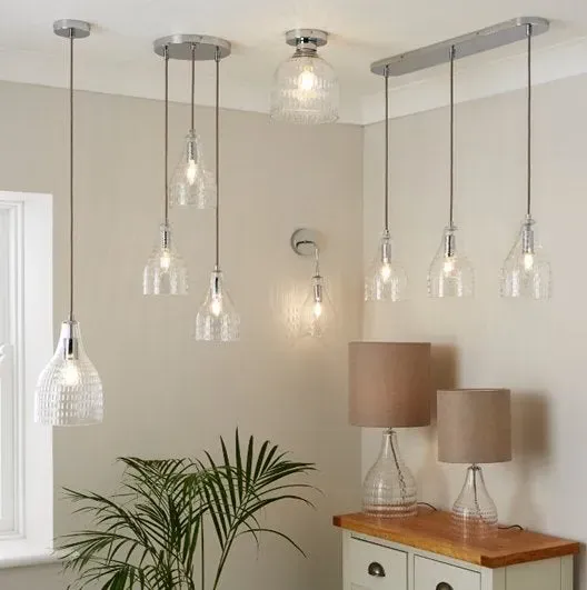 3-Light Cluster Ceiling Light - Clear, Glass