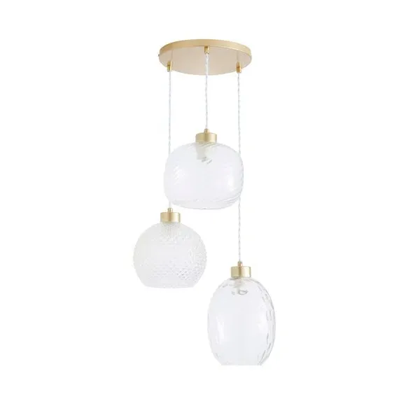 3-Light Cluster Ceiling Light - Clear, Glass