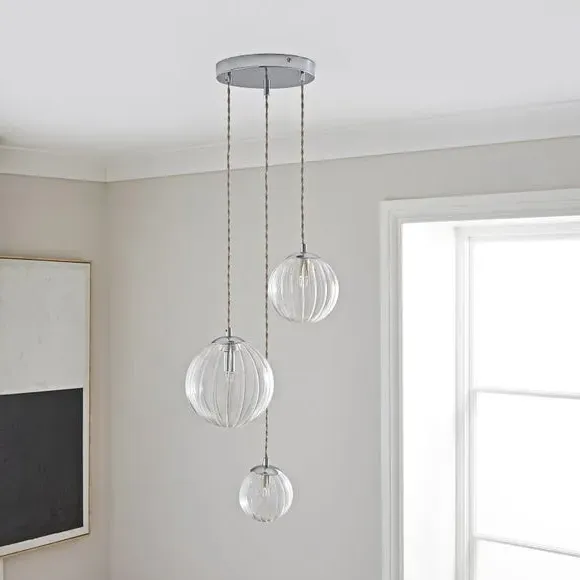 3-Light Cluster Ceiling Light - Clear, Glass image