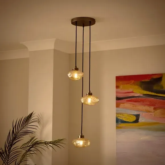 3-Light Cluster Ceiling Light - Gold, Glass