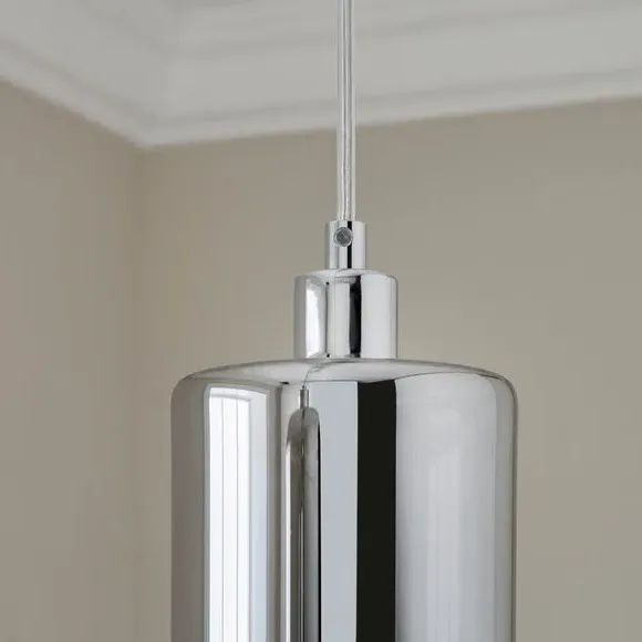 3-Light Cluster Ceiling Light - Grey, Chrome