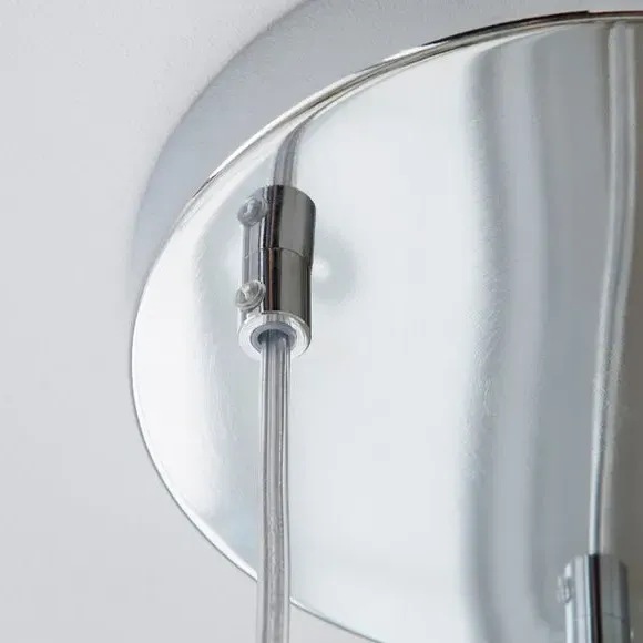 3-Light Cluster Ceiling Light - Grey, Chrome