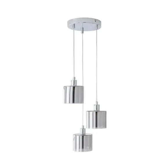 3-Light Cluster Ceiling Light - Grey, Chrome