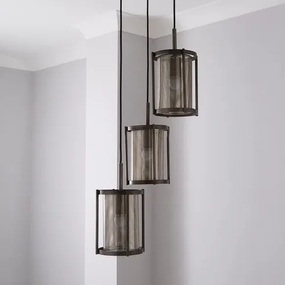3-Light Cluster Ceiling Light - Gunmetal