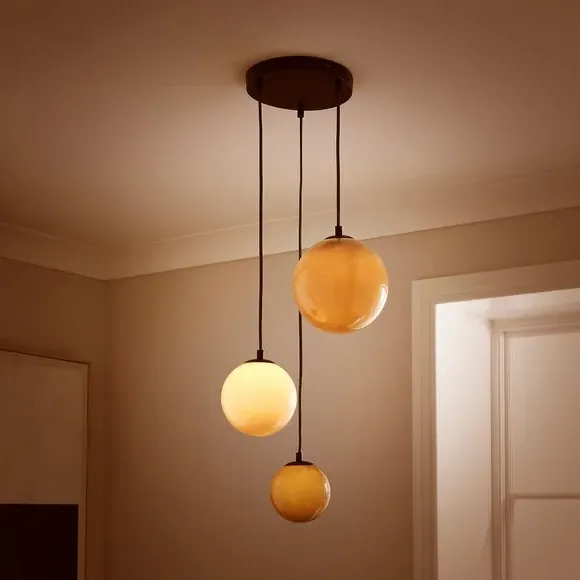 3-Light Cluster Ceiling Light - Multicolor, Glass