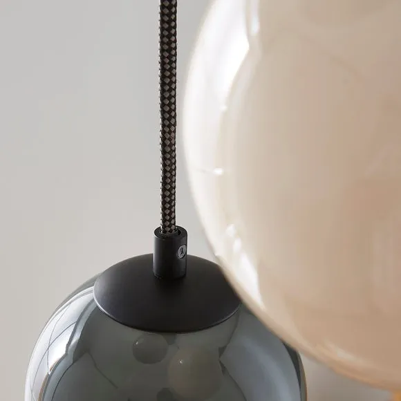 3-Light Cluster Ceiling Light - Multicolor, Glass