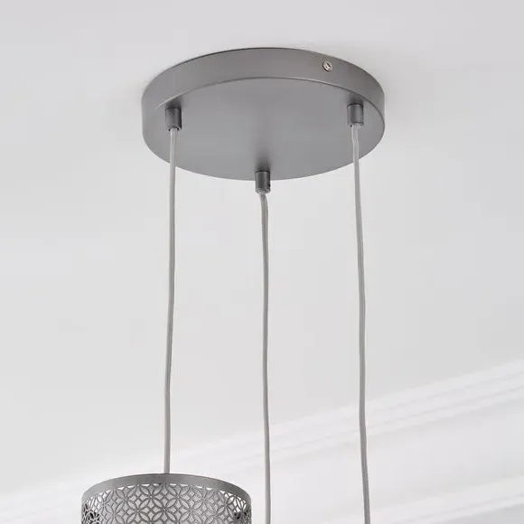 3-Light Cluster Ceiling Light - Pewter