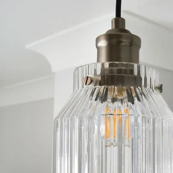 3-Light Cluster Ceiling Light - Pewter, Glass