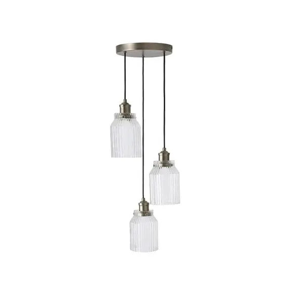 3-Light Cluster Ceiling Light - Pewter, Glass
