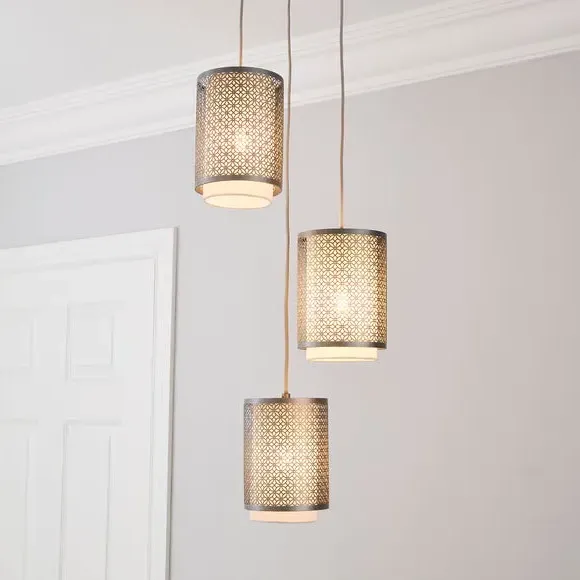 3-Light Cluster Ceiling Light - Pewter
