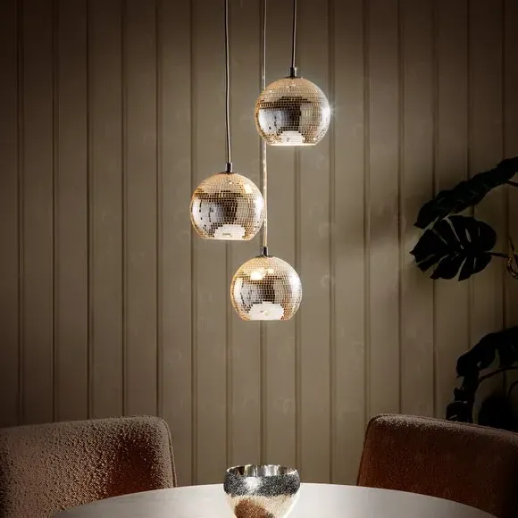 3-Light Cluster Ceiling Light - Silver, Mirrored