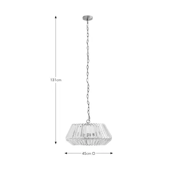 3 Light Diamond Pendant Light - Gold, Crystal