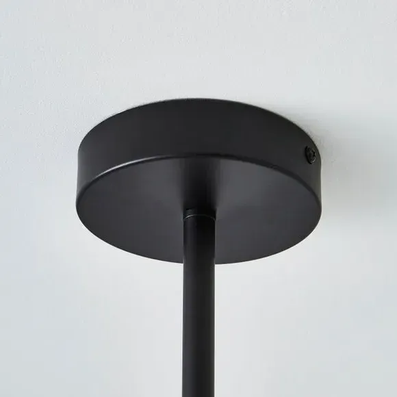 3-Light Diner Ceiling Light - Black, Metal