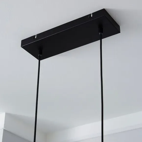 3-Light Diner Ceiling Light - Black, Metal