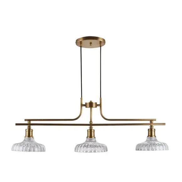 3 Light Diner Ceiling Light - Gold, Metal